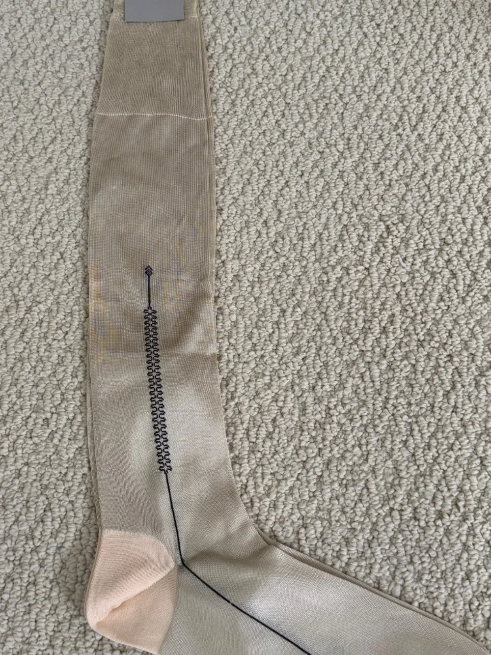 Tom Ford Golden Beige Sheer Silk Blend Knit Over the Calf High Dress Socks
